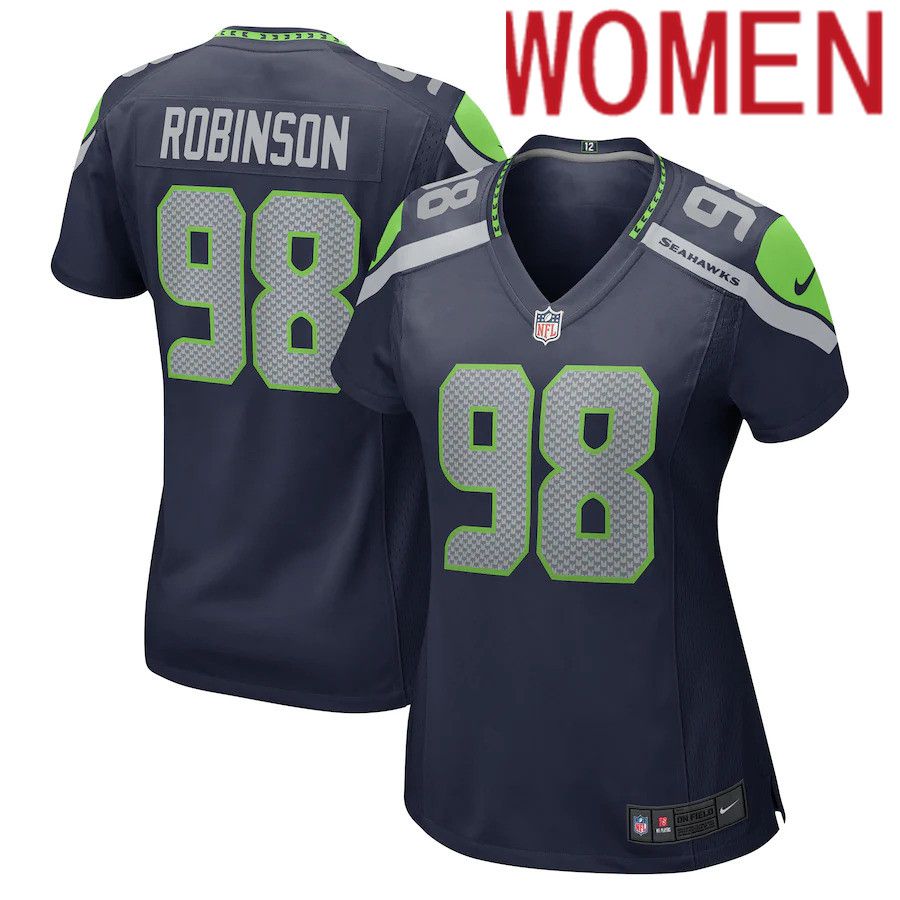 Women Seattle Seahawks #98 Alton Robinson Nike College Navy Game NFL Jersey